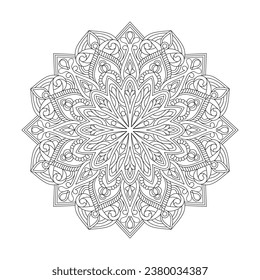 Adult Ethereal Tranquility mandala coloring book page for kdp book interior. Peaceful Petals, Ability to Relax, Brain Experiences, Harmonious Haven, Peaceful Portraits, Blossoming Beauty mandala