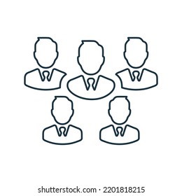 Adult, fellow, group outline icon. Line art vector.