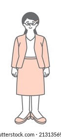 It's An Adult Female Avatar With Glasses In A Suit.