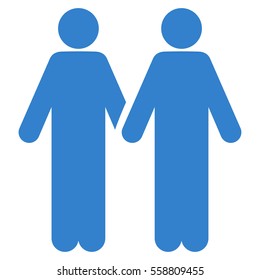 Adult Friends vector icon. Flat cobalt symbol. Pictogram is isolated on a white background. Designed for web and software interfaces.