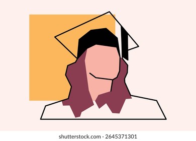 Adult girl graduated from university vector design