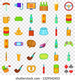 Adult habit icons set. Cartoon style of 36 adult habit vector icons for web for any design