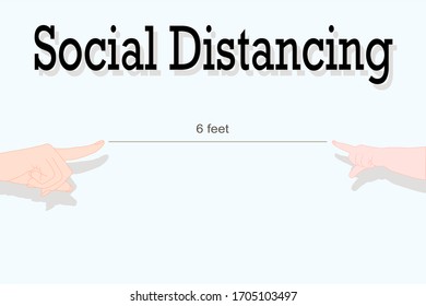 adult hand and baby hand are pointing finger. social distancing concept. diseases prevention. illustration vector.