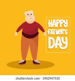 Adult Happy fathers day in yellow background holiday - Vector