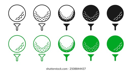 Adult Hobby Golf, stylische Vektorsymbol Illustration von Golfball schwarz-weißes Material