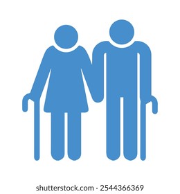 Adult Icon Blue and White. Icon. Symbol. Vector