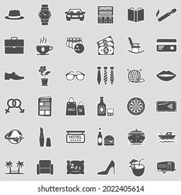 Adult Icons. Sticker Design. Vector Illustration.
