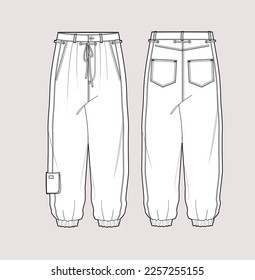 adult jogger flat sketch illustration