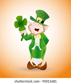 Adult Leprechaun Illustration-St. Patrick's Day Cartoon Vector Illustration