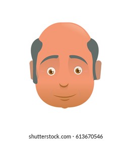 adult male avatar elder head vector icon illustration