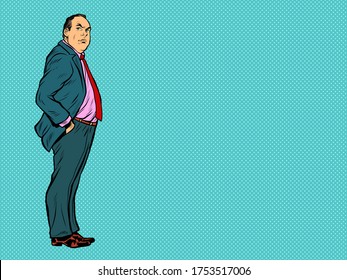 Adult male businessman boss. Pop art retro vector illustration 50s 60s kitsch vintage style