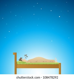 Adult male having a deep sleep at night.