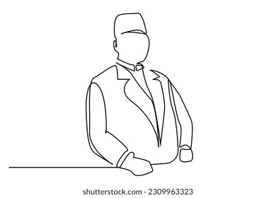 adult male ottoman turkey pasha fez hat retro outfit portrait pose line art