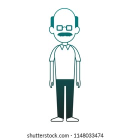 Adult man avatar in blue lines