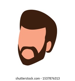 adult man with beard icon over white background, vector illustration