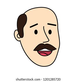 Adult man face cartoon