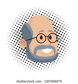 Adult man face cartoon