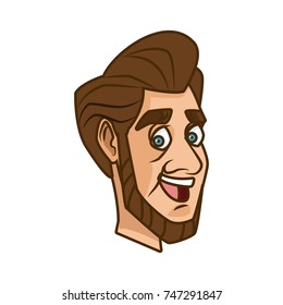 Adult man face cartoon