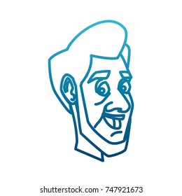 Adult man face cartoon