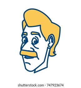 Adult man face cartoon