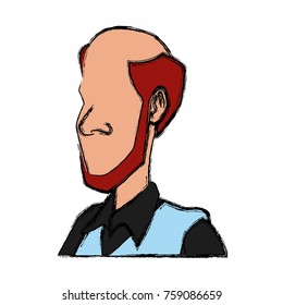 Adult man face cartoon icon vector illustration graphic design