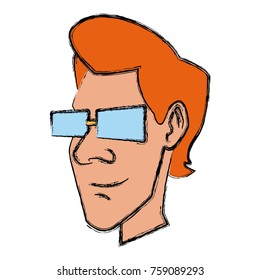 Adult man face icon vector illustration graphic design