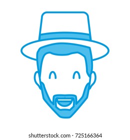 Adult man with hat smiling
