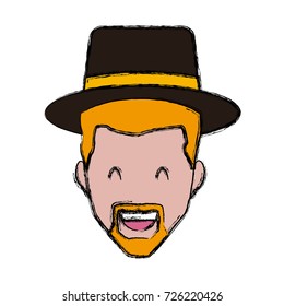 Adult man with hat smiling
