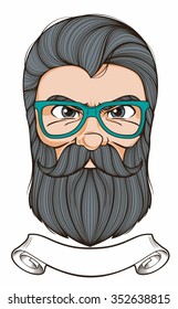 Adult man with a mustache and beard