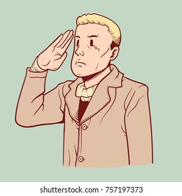 adult man saluting