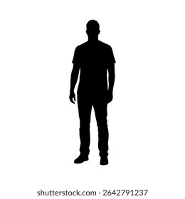 Adult man silhouette vector flat illustration design.