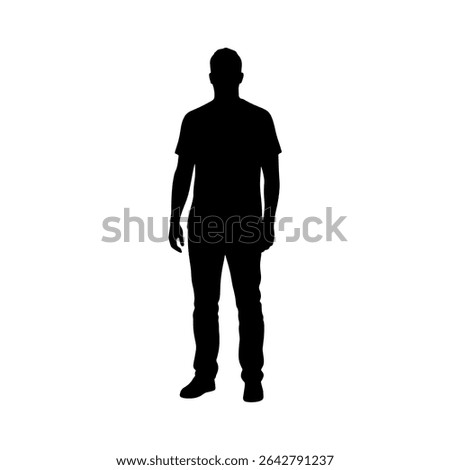 Adult man silhouette vector flat illustration design.