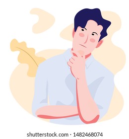 Adult man in thinking pose