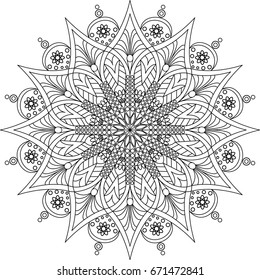 Adult mandala coloring page. 