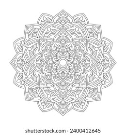 Adult mandala colouring book page for KDP book interior.