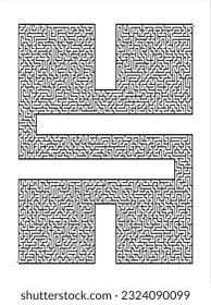 adult maze puzzle activity page for  coloring and activity book Eps8 vector