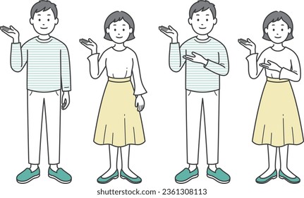 Adult men and women giving guidance