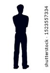 Adult modern single handsome slim smart tall boy line on white backdrop. Freehand outline black ink drawn cold human pose picture logo sign icon sketchy in retro art doodle style on paper text space