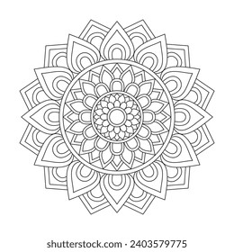 Adult mystical floral mandala coloring book page for kdp book interior. 