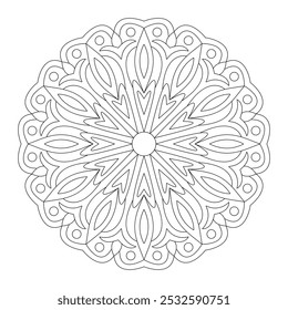 Página de livro de coloração de mandala floral adulto místico, arquivo vetorial, design de tatuagem, arte de parede, arte mandala simples, Design para um papel de parede Camisa de pintura e azulejo Projeto adesivo, arquivo vetorial