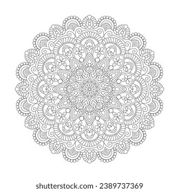 Adult Ocean Dreams coloring book mandala page for kdp book interior. Peaceful Petals, Ability to Relax, Brain Experiences, Harmonious Haven, Peaceful Portraits, Blossoming Beauty mandala design.