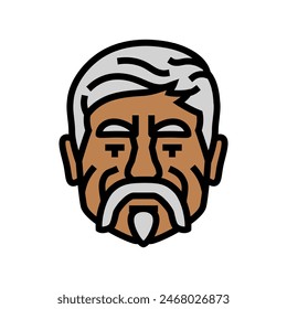 adult old man avatar color icon vector. adult old man avatar sign. isolated symbol illustration