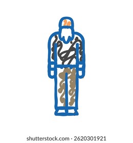 adult old man doodle icon sketch vector. adult old man sign. isolated symbol illustration