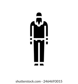 adult old man glyph icon vector. adult old man sign. isolated symbol illustration