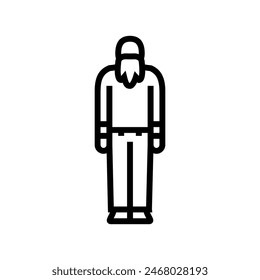 adult old man line icon vector. adult old man sign. isolated contour symbol black illustration
