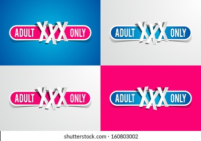 Adult Only Restriction Buttons vector illustration