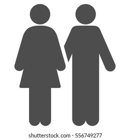 Adult Pair vector icon. Flat gray symbol. Pictogram is isolated on a white background. Designed for web and software interfaces.