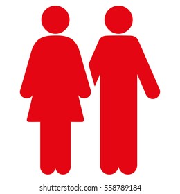 Adult Pair vector icon. Flat red symbol. Pictogram is isolated on a white background. Designed for web and software interfaces.