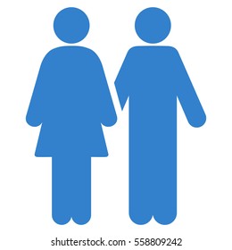 Adult Pair vector icon. Flat cobalt symbol. Pictogram is isolated on a white background. Designed for web and software interfaces.