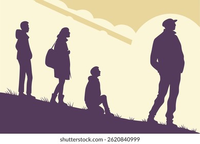 Adult people silhouettes vector design